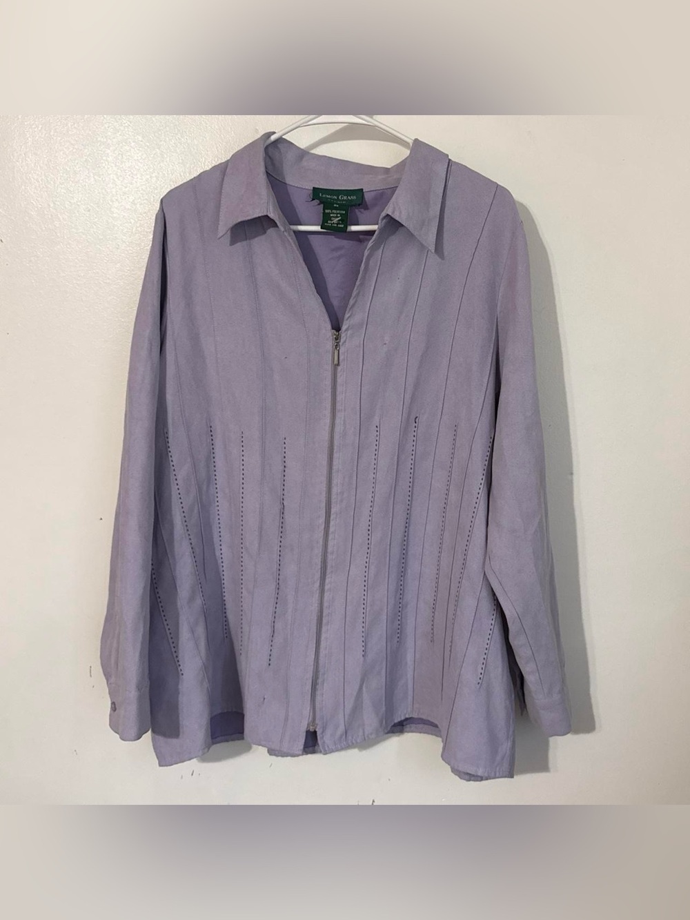Lemon Grass Studio Lavender Faux Suede Jacket 2X